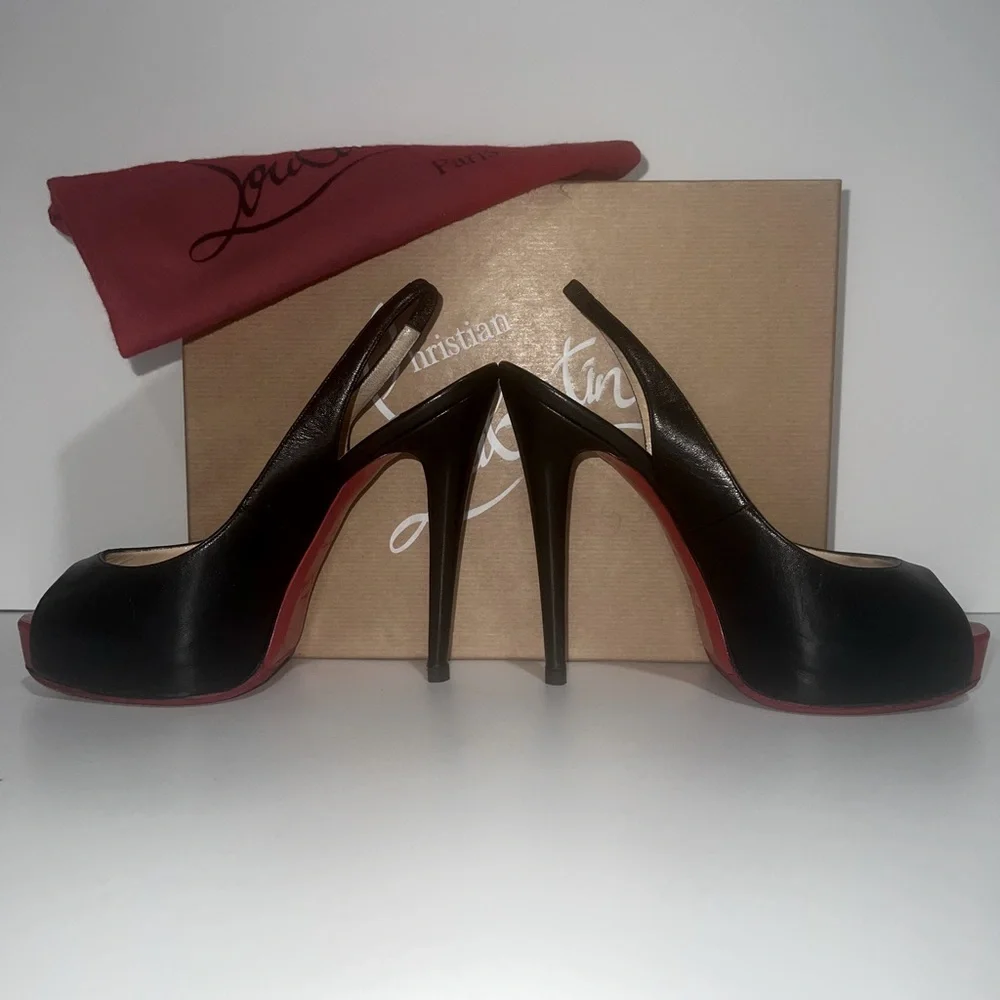 CHRISTIAN LOUBOUTIN Very Privè Private Number black leather platform heels - Picture 4 of 9